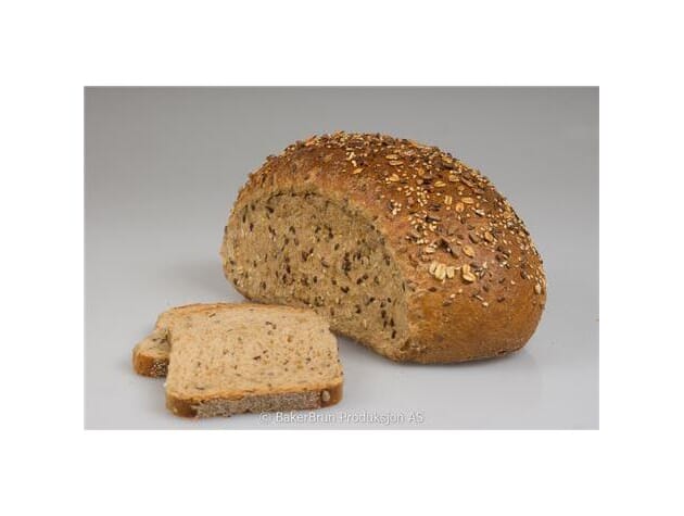 Dansk kornbrød skåret frys baker brun