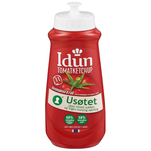 Idun ketchup usøtet 510g