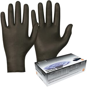 Engangshansker nitril sort s 100stk