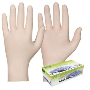 Engangshansker latex hvit m 100stk
