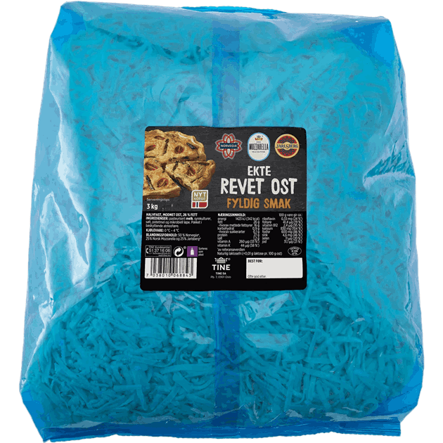 Revet ost fyldig smak 3kg