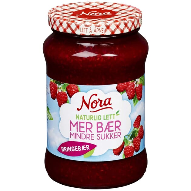 Nora bringebær mindre sukker 540g