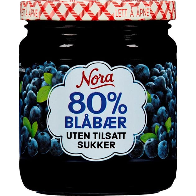 Blåbær syltetøy u tilsatt sukker 275g