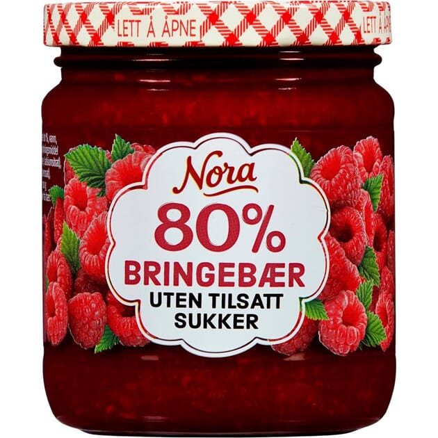 Bringebærsyltetøy u/ tilsatt sukker 275g
