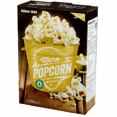 Micropopcorn m/Smør 3x100g