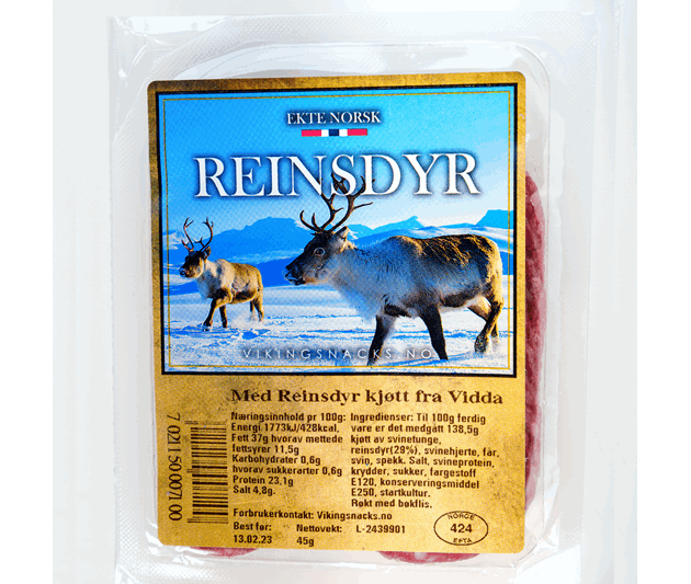 Vikingsnacks reinsdyrpølse 45g