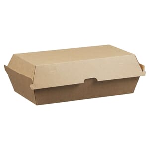 Boks i kartong m/hengs brun biopak 1100ml 45stk
